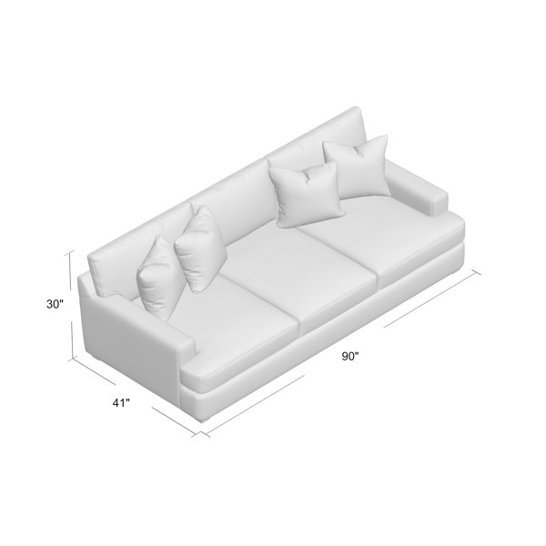 Wayfair Custom Upholstery™ Emilio 90'' Recessed Arm Sofa with